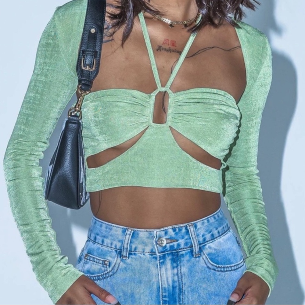 Princess Polly Malaya Long Sleeve Top Green